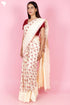 Kota Doria Saree In Block Print with Chikankari Embroidery